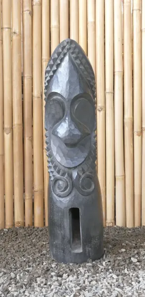 Tiki Polynesische Statue aus Kokosnussholz, ca. 80cm hoch, Farbe schwarz 